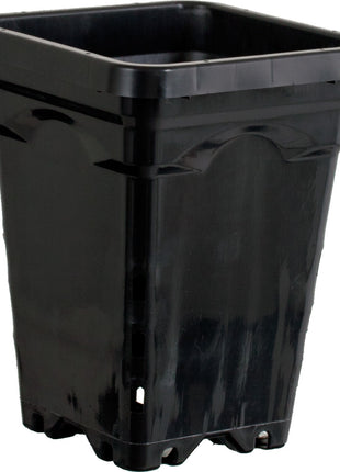 Active Aqua 5" x 5" Square Black Pot, 7" Tall, case of 100