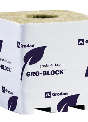 Grodan Pro Improved 4 Block, 3Inches x 3Inches x 2.5Inches with hole, on strip, case of 384, Commercial