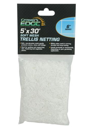 Grower's Edge Soft Mesh Trellis Netting 5 ft x 30 ft w/ 6 in Squares (12/Cs)