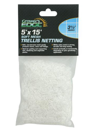 Grower's Edge Soft Mesh Trellis Netting 5 ft x 15 ft w/ 3.5 in Squares (12/Cs)