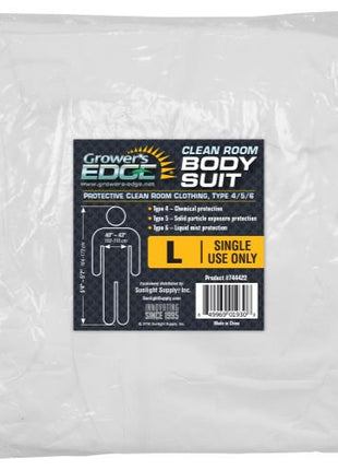 Grower's Edge Clean Room Body Suit - Size L (25/Cs)