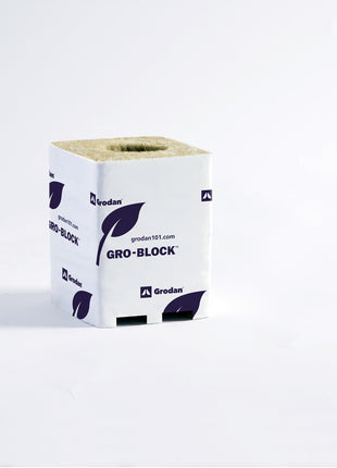 Grodan Gro Block Improved GR5.6 Large 3" w/Hole 3" x 3" x 4" Shrink wrapped/Strip